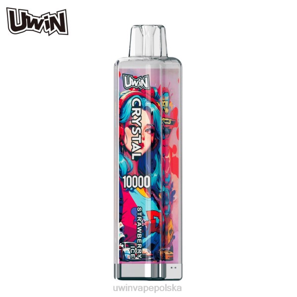 UWIN Crystal Cena - UWIN CRYSTAL 10000 jednorazowych waporyzatorów lód truskawkowy 8PHX9
